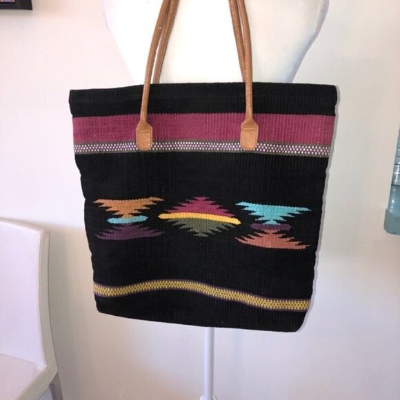 Vintage Indian Woven Cotton Tote Bag - Picture 7 of 9